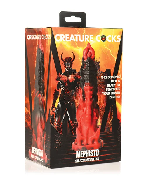 dildo aesthetic upgrades-Creature Cocks Mephisto Silicone Dildo - Black/Red