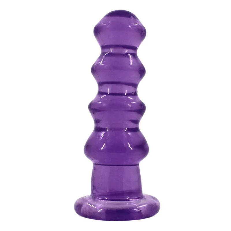 anal toys with long grip-Rippled Anal Plug