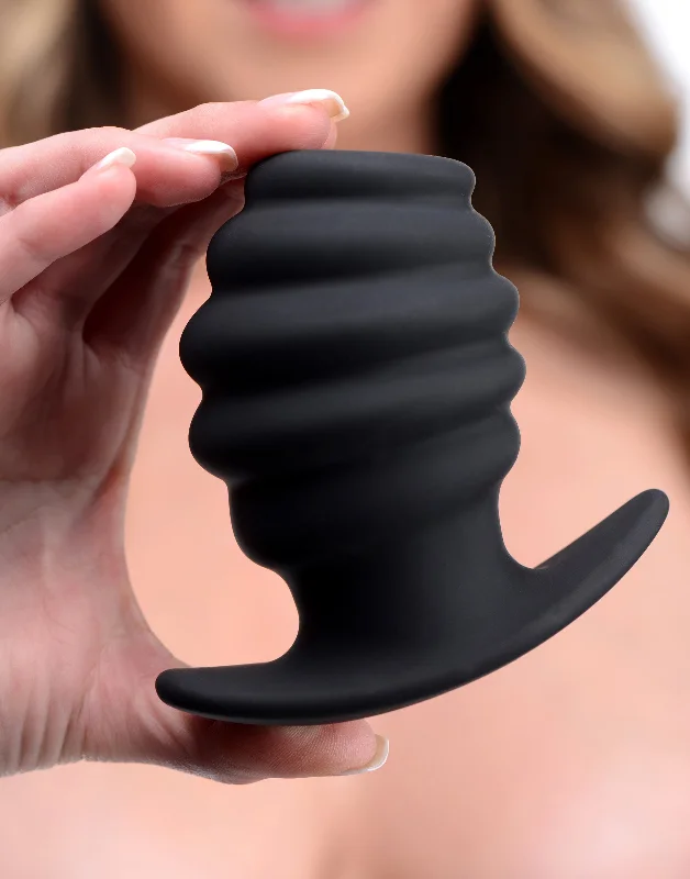 anal toys with firm grip-Hive Ass Tunnel Silicone Ribbed Hollow Anal Plug