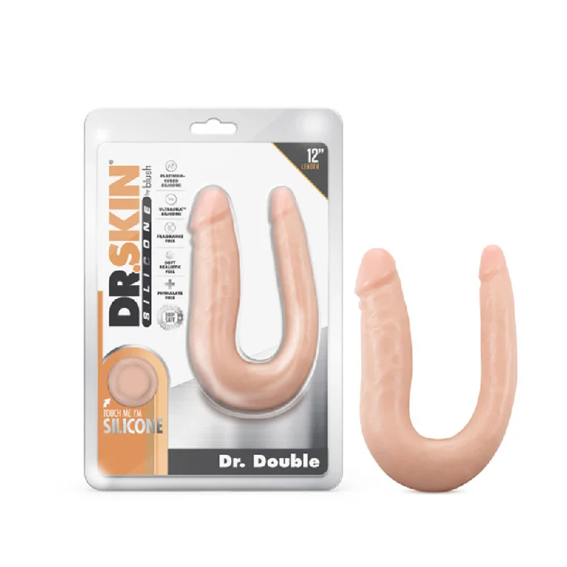 dildo aesthetic guide-Dr. Skin Silicone Dr. Double Realistic 12 in. Dual-Ended Dildo Beige