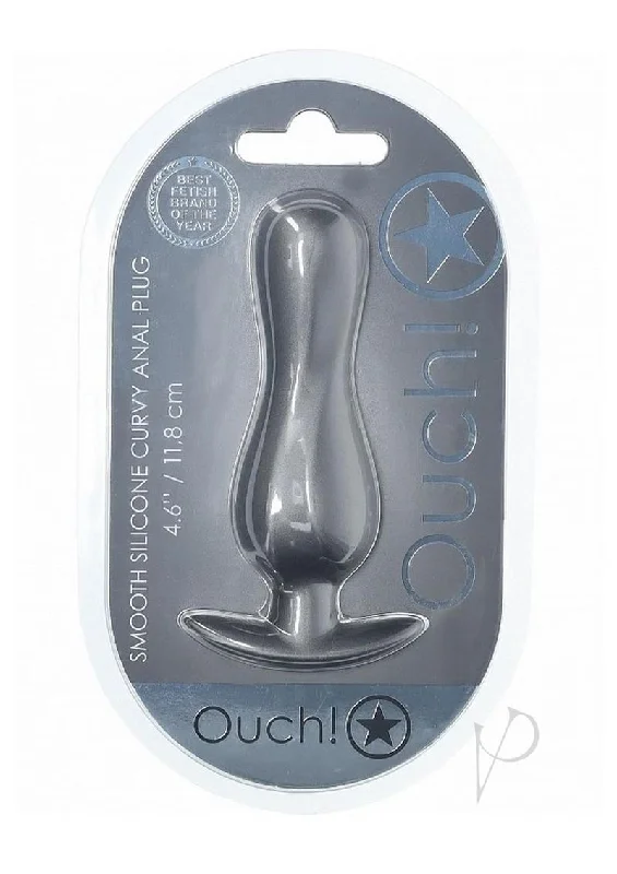 anal toys for intimate vibes-Ouch Curvy Anal Plug Gun Metal