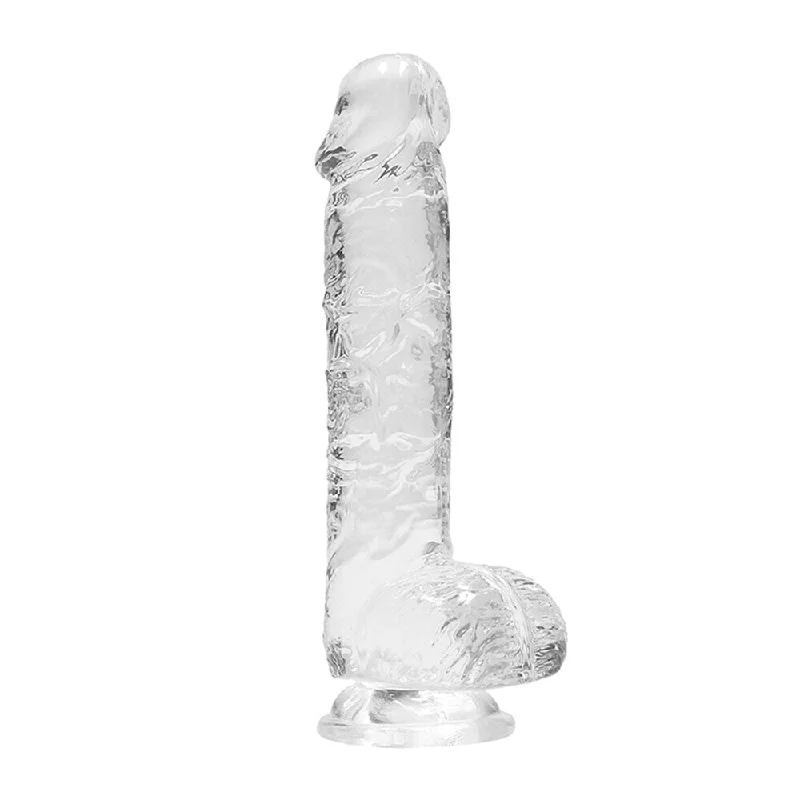 dildo usage comparison-RealRock 6 Inch Transparent Realistic Crystal Clear Dildo