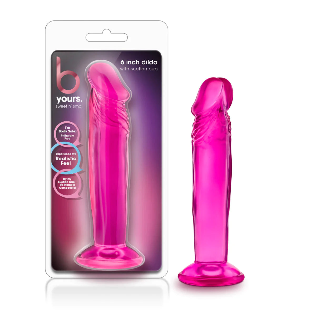 dildo shape deals-B Yours Sweet N' Small 6 Realistic Pink 6.5-Inch Long Dildo