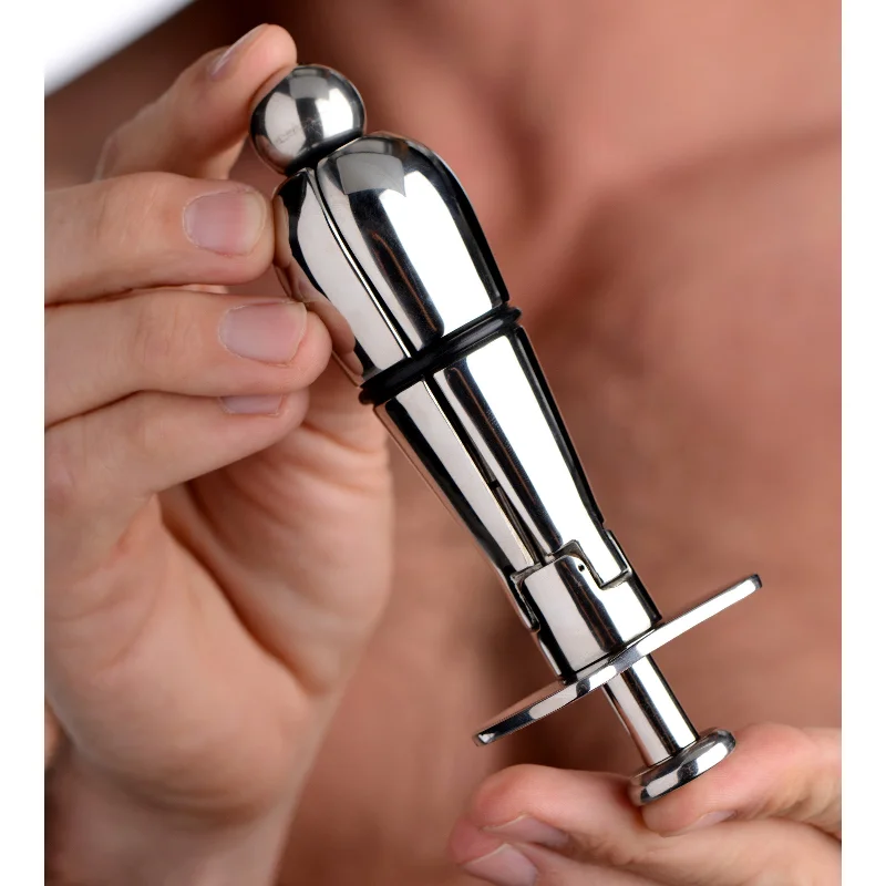 anal toys for sensory vibes-Stainless Steel Locking Anal Plug