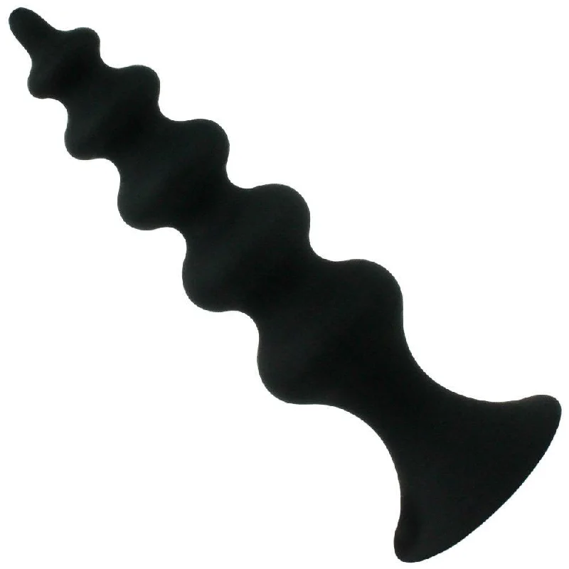 anal toys for intimate massage-Beaded Silicone Anal Plug With Suction Cup Base