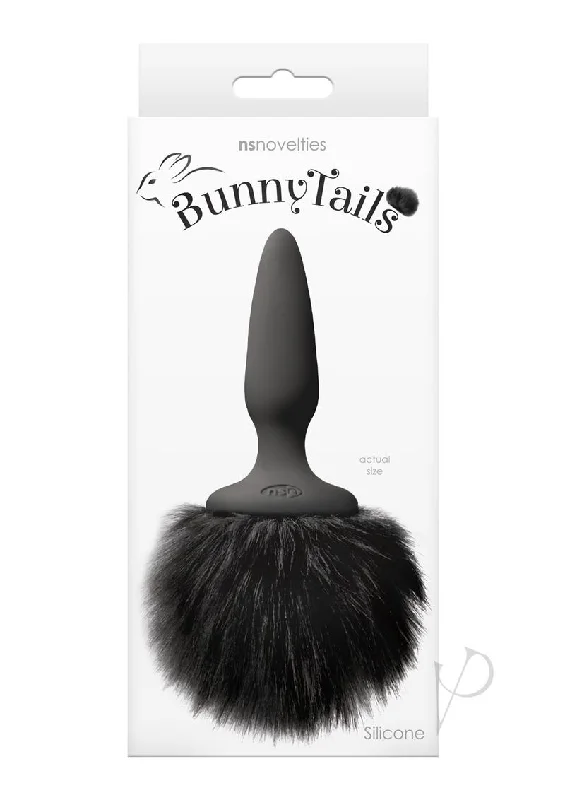 anal toys with easy shape-Bunny Tails Mini Anal Plug Black