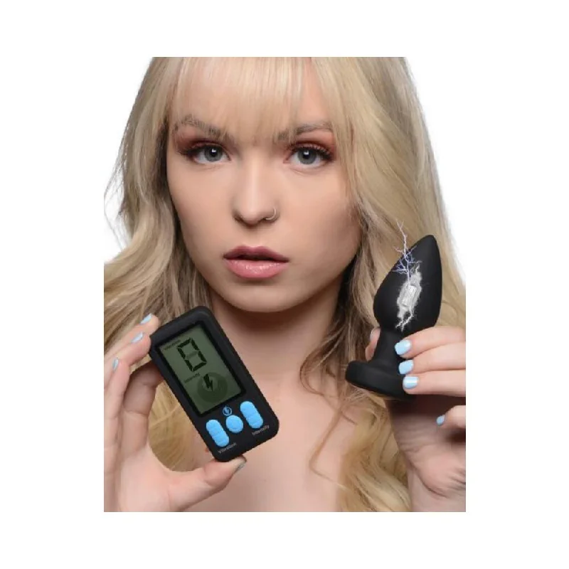 anal toys with quiet design-E-stim Pro Silicone Vibrating Anal Plug With Remote Control