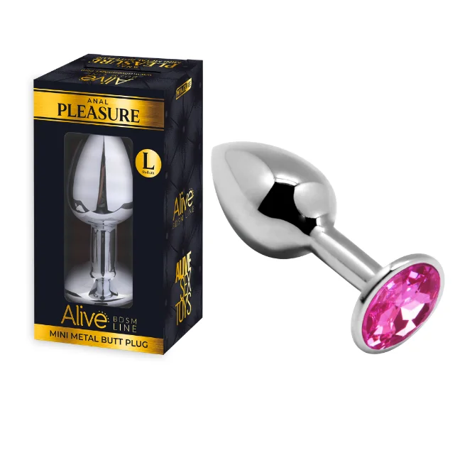 anal toys for intimate fun-MINI METAL BUTT PLUG ANAL PLEASURE PINK L