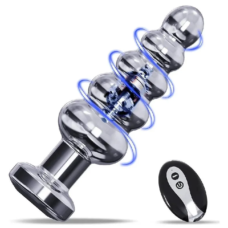 anal toys with easy texture-Remote Control Metal Vibrating Anal Butt Plug