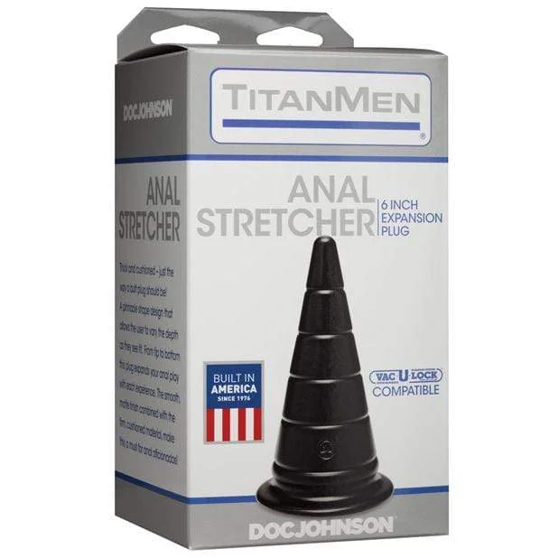 anal toys with long finish-Doc Johnson - Titanmen Anal Stretcher 6" (Black)