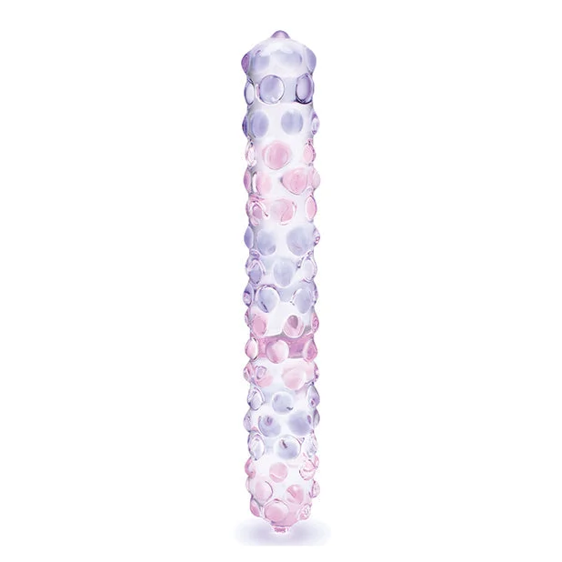 dildo vibration deals-Purple Rose Nubby Glass Dildo