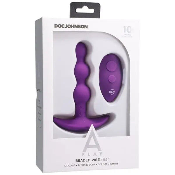 anal toys with soft grip-A-Play Beaded Vibe Rechargeable Silicone Anal Plug with Remote