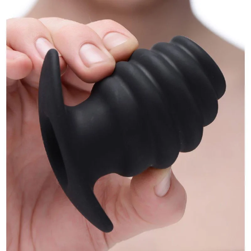 anal toys for gentle massage-Hive Ass Tunnel Silicone Ribbed Hollow Anal Plug - Medium