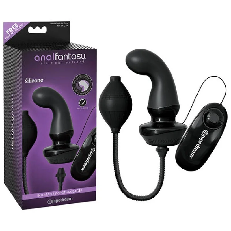 anal toys for couple fun-Pipedream Anal Fantasy Elite Collection INFLATABLE VIBRATING P SPOT MASSAGER  with Remote Control