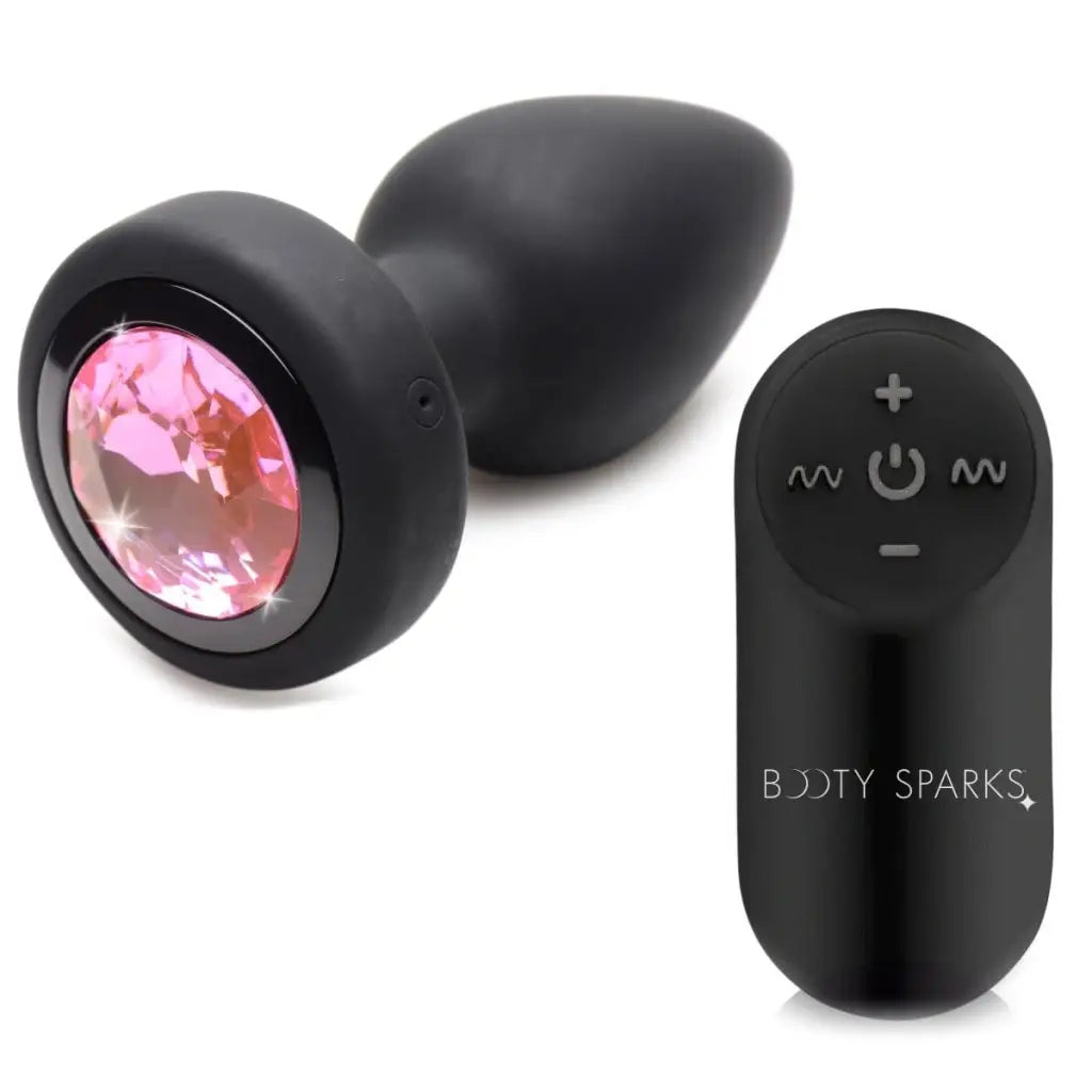 anal toys for anal fun-Booty Sparks 28x Vibrating Silicone Pink Gem Anal Plug