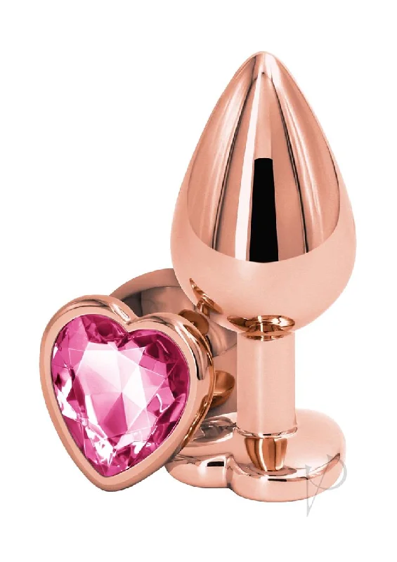 anal toys with long texture-Rear Assets Rose Gold Heart Med Pink