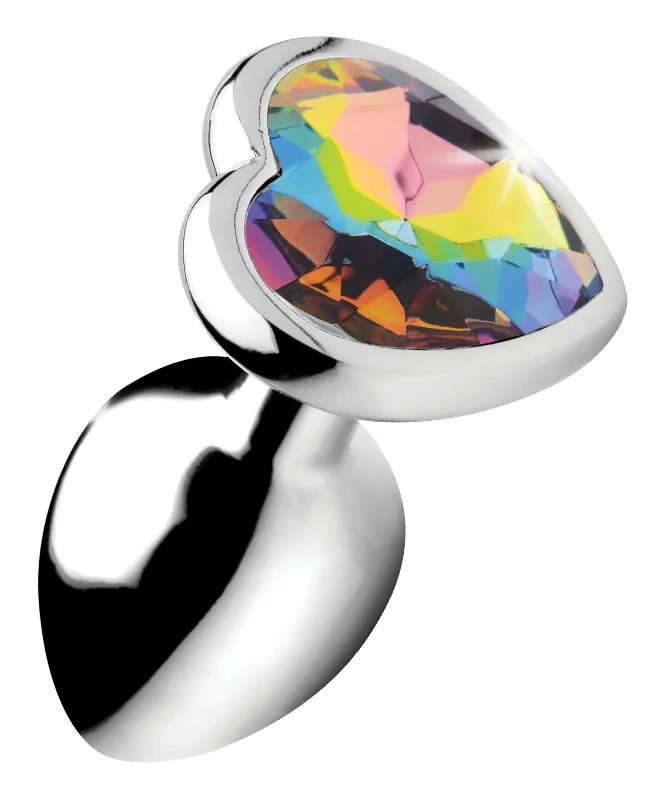 anal toys for couple massage-Rainbow Prism Heart Anal Plug - Small