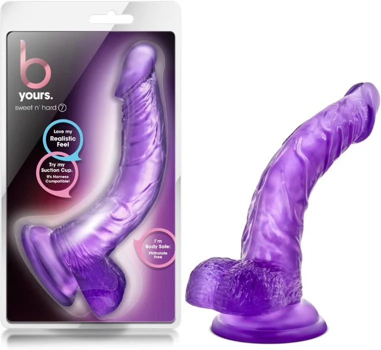 dildo girth bundles-B Yours Sweet N' Hard 7 Dildo -Purple