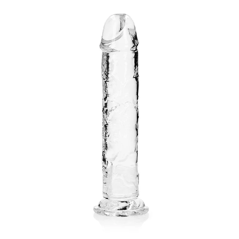 dildo ergonomic design-RealRock Crystal Clear Straight 11 in. Dildo Without Balls Clear