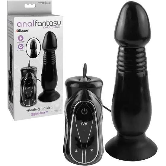 anal toys for couple pleasure-Pipedream Anal Fantasy Collection Vibrating Thruster with Suction Cup Mount Base and Corded Remote Control