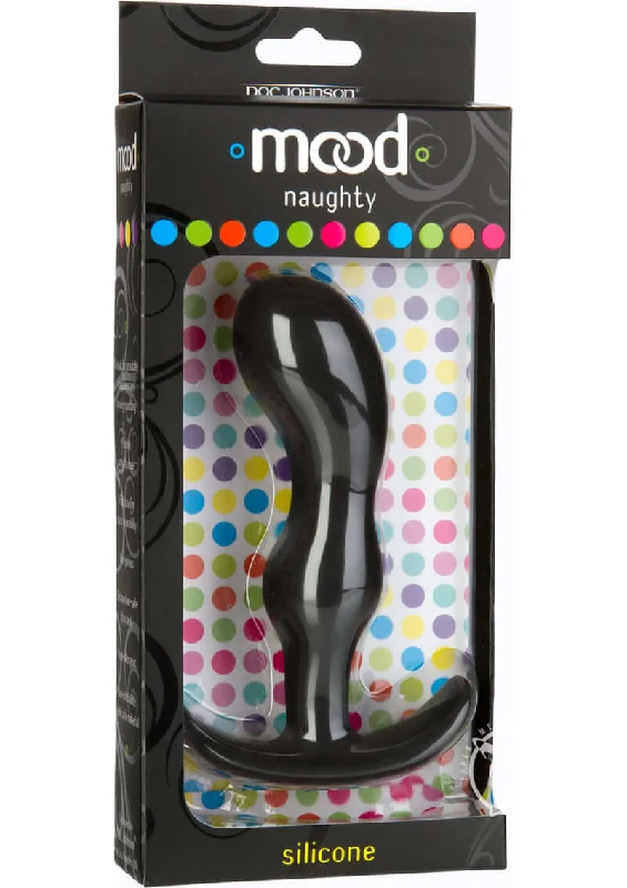 anal toys with smooth design-Mood Naughty 2 Large Anal Plug in Black - Soft Silicone Butt Plug