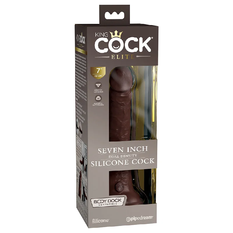 dildo sales promotions-King Cock Elite 7 in. Dual Density Silicone Cock Realistic Dildo With Suction Cup Brown