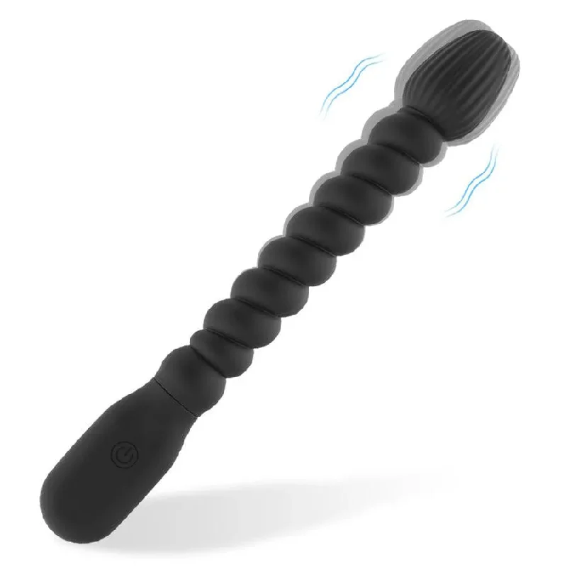 anal toys with easy finish-Thread Silicone Vibrating Anal Beads Sex Toy