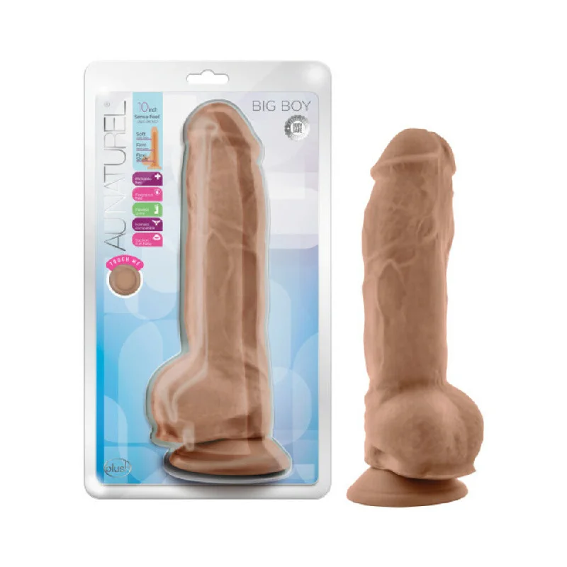 dildo user reviews-Blush Au Naturel Big Boy 10 in. Posable Dual Density Dildo with Balls & Suction Cup Tan