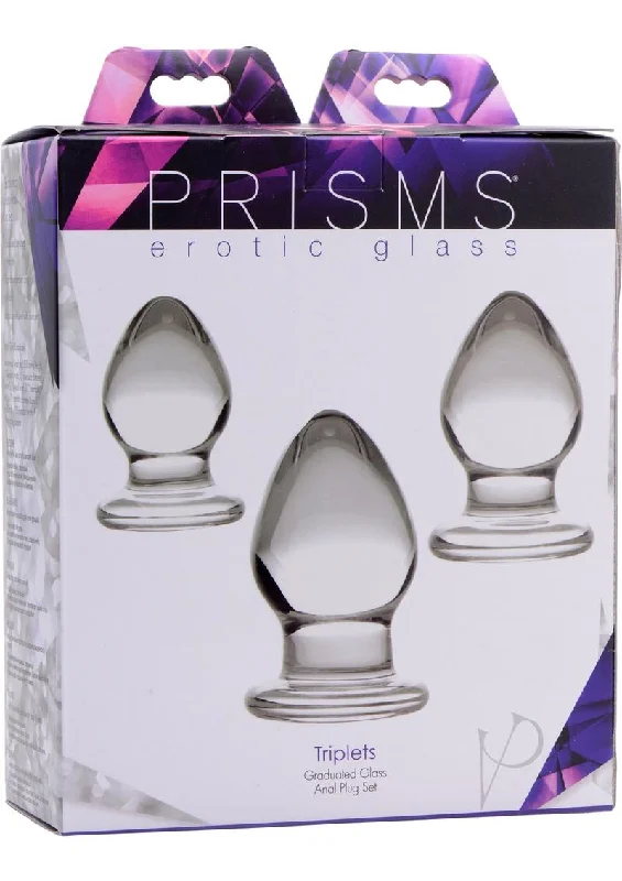 anal toys for sensory vibes-Triplets 3 Piece Glass Anal Plug Kit