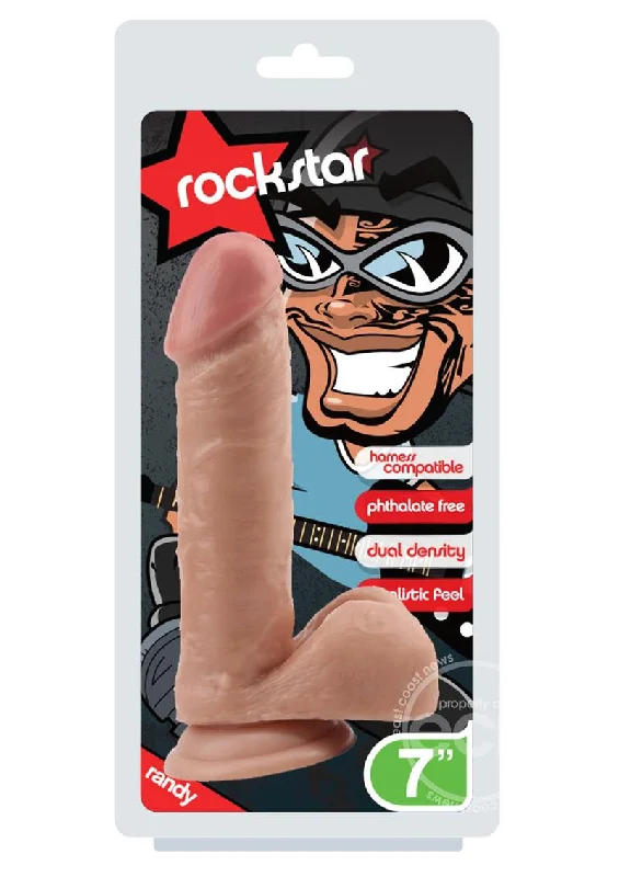 dildo aesthetic offers-Rockstar - Randy - Dual Density Realistic Dildo with Balls 7in - Vanilla