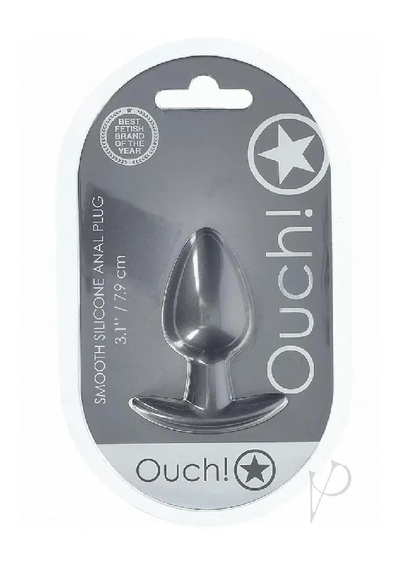 anal toys with firm finish-Ouch Anal Plug Md Gun Metal