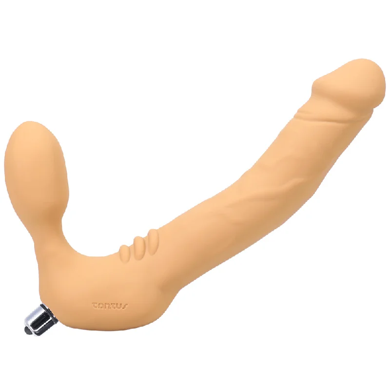 dildo girth tutorial-Tantus Real Strapless Vibrating Strap-On Dildo Honey