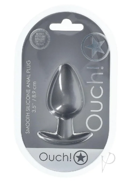 anal toys with sleek grip-Ouch Anal Plug Lg Gun Metal