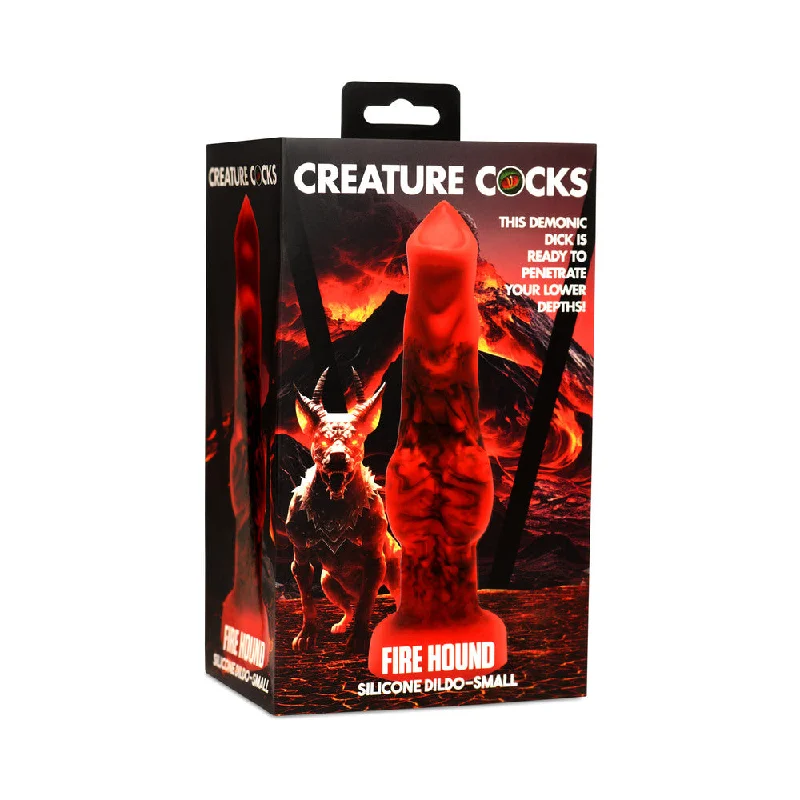 dildo ergonomic upgrades-Creature Cocks Fire Hound Silicone Dildo S