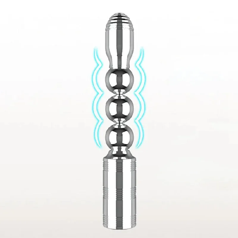 anal toys for gentle vibes-Vibrating Metal Anal Beads Sex Toy