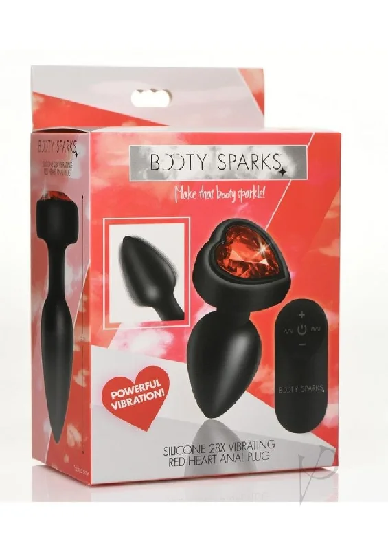 anal toys with sleek design-Booty Sparks Red Heart Plug W/remote Sm