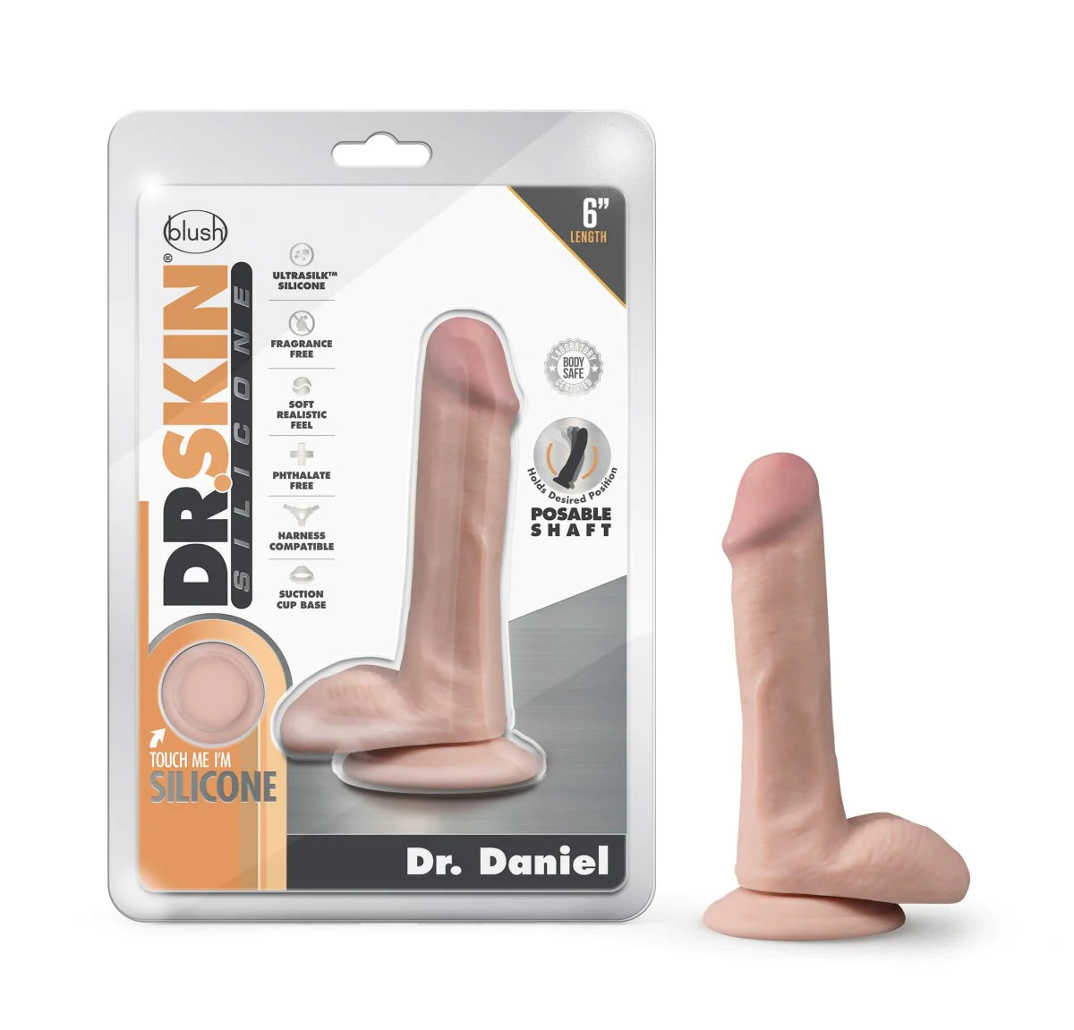 dildo charging promotions-Dr. Skin Silicone Dr. Daniel Realistic Vanilla 6.5-Inch Long Dildo