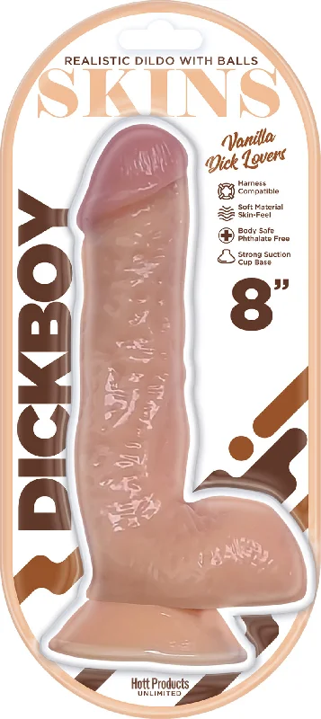 dildo discount advice-Dickboy - Skins - Dildo With Balls - 8 Inch -  Vanilla Dick Lover