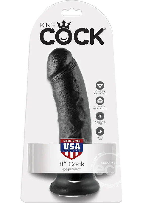 dildo safety bundles-King Cock Dildo 8in - Black