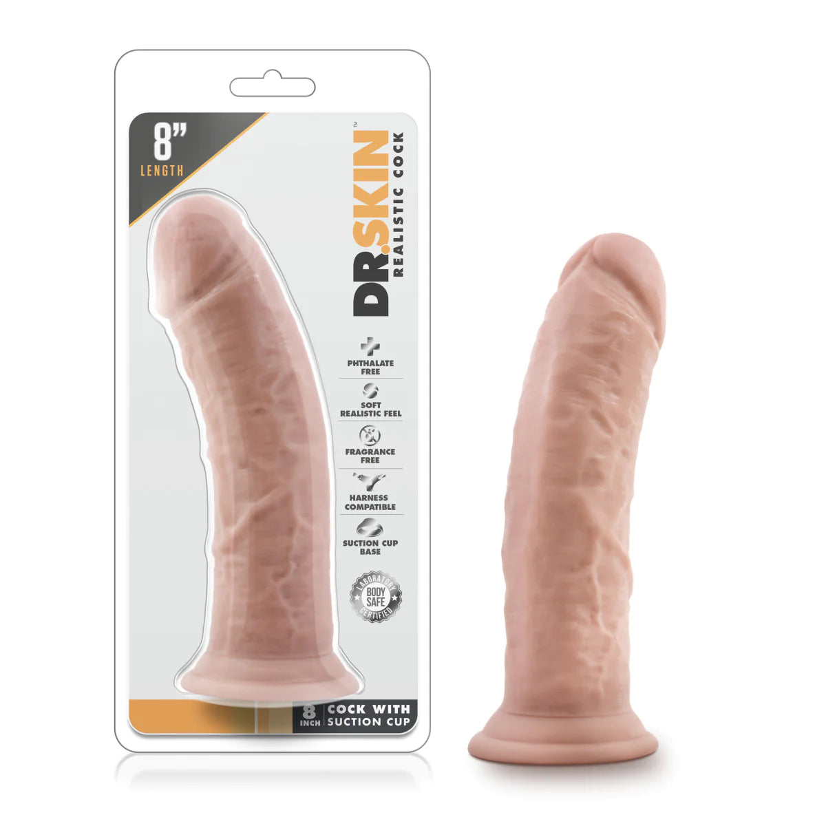 dildo charging deals-Dr. Skin Realistic Vanilla 8-Inch Long Dildo