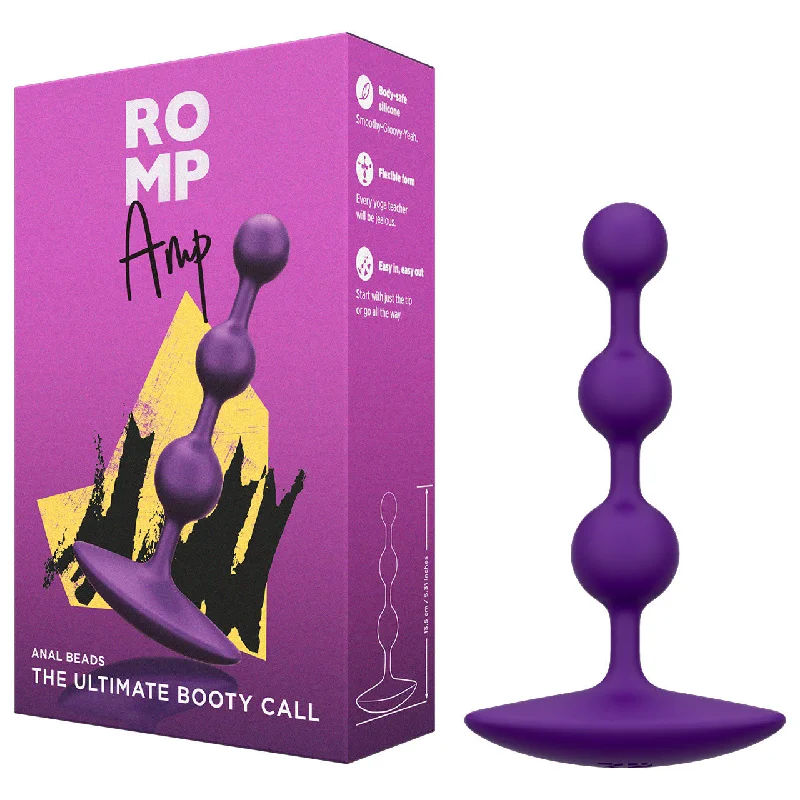 anal toys for sensory relaxation-Romp AMP Silicone Anal Beads Purple