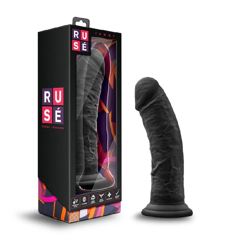 dildo limited discounts-Ruse Jammy 8 Inch Black Silicone Dildo