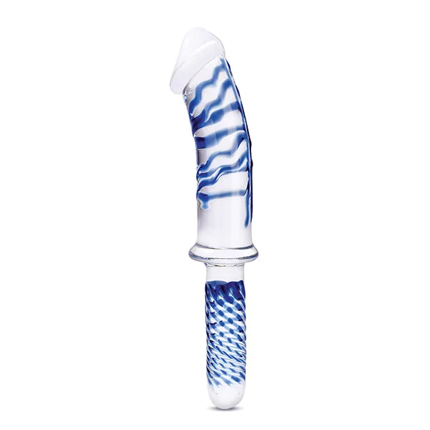 dildo travel reviews-Realistic Double Ended Glass Dildo with Handle