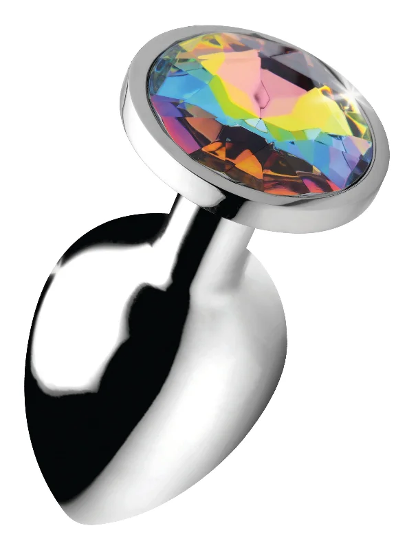 anal toys with easy finish-Rainbow Prism Gem Anal Plug