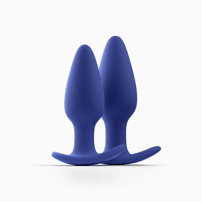 anal toys with bold shape-Biird Regii 2-Piece Anal Plug Set Blue