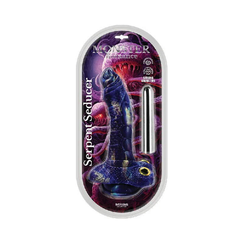 dildo aesthetic discounts-Monster Romance Serpent Seducer with Vibrating Bullet Silicone Dildo 7.5 in.