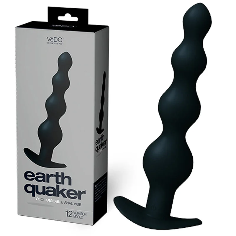 anal toys with quiet tip-VeDO Earth Quaker Anal Vibe - Just Black - Men's