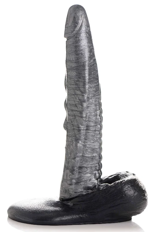 dildo safety tips-The Gargoyle Rock Hard Silicone Dildo -  Silver