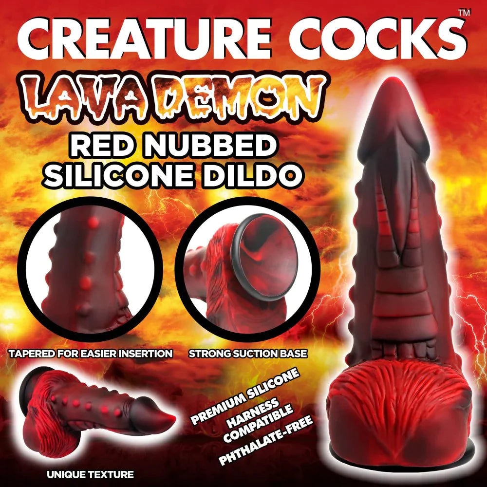 dildo texture promotions-Creature Cocks Lava Demon Dildo 7.8" by XR