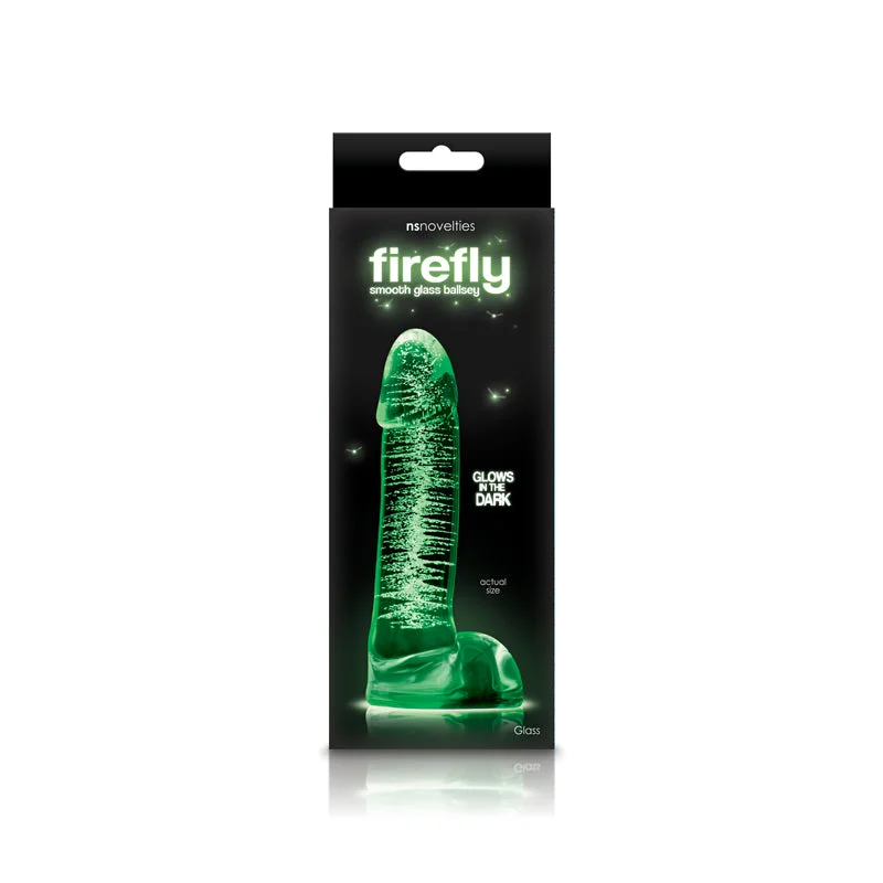 wireless dildo convenience-Firefly Glass Smooth Ballsey 4" Dildo Clear